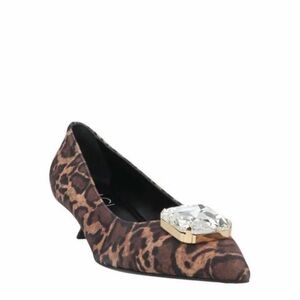 AGL Leopard Print kitten heel Women's pump with Crystal Embellishment NWT EU 36